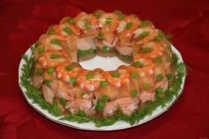 заливное с морепродуктами